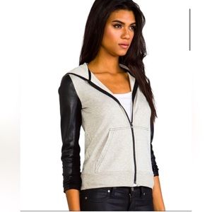 Bailey 44 | Revolve | Hide and Seek zip up hoodie | Oatmeal & Black | size small